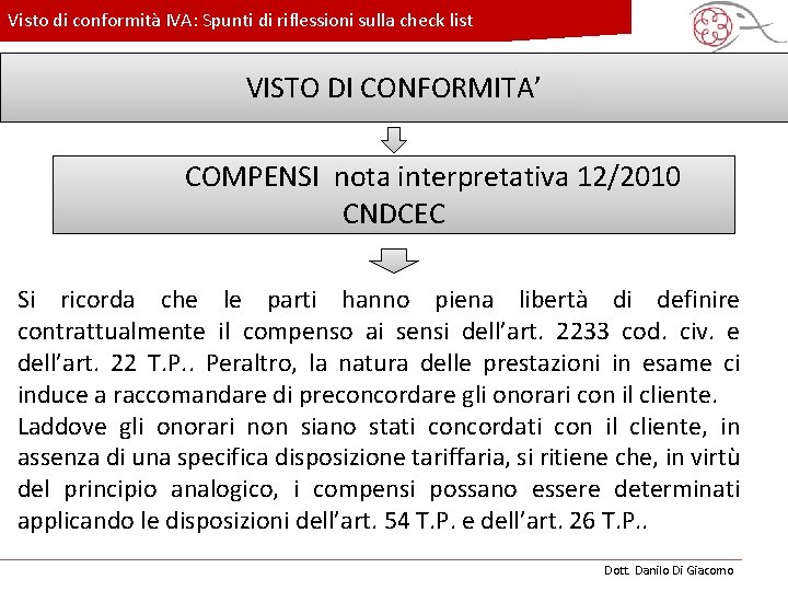 Visto di conformità IVA: Spunti di riflessioni sulla check list VISTO DI c. CONFORMITA’