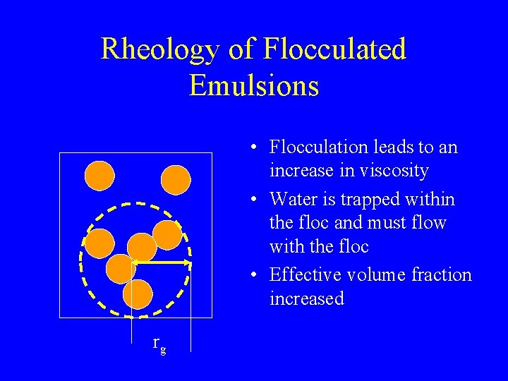 Rheology of Flocculated Emulsions • Flocculation leads to an increase in viscosity • Water