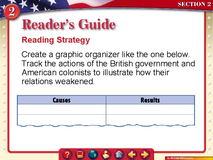 Reading Strategy Create a graphic organizer like the one below. Track the actions of