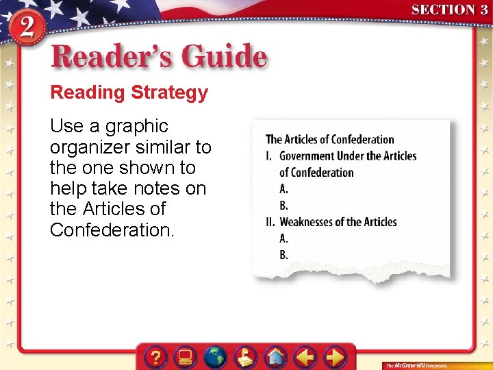 Reading Strategy Use a graphic organizer similar to the one shown to help take