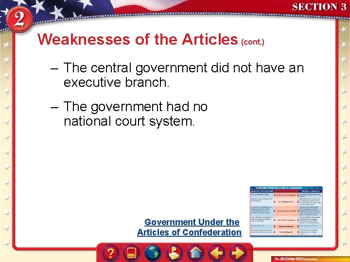 Weaknesses of the Articles (cont. ) – The central government did not have an