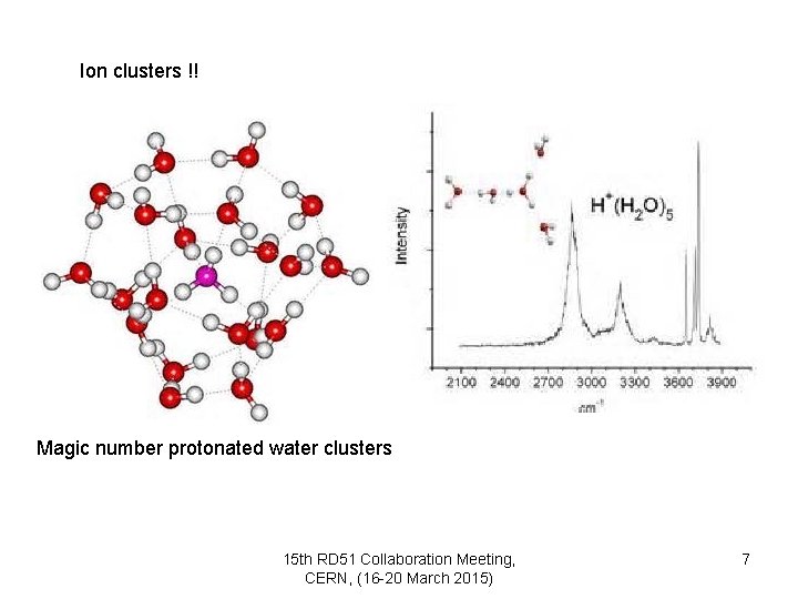 Ion clusters !! Magic number protonated water clusters 15 th RD 51 Collaboration Meeting,