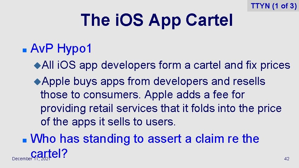 TTYN (1 of 3) The i. OS App Cartel n Av. P Hypo 1