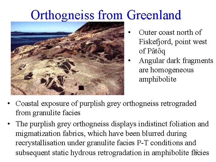 Orthogneiss from Greenland • • Outer coast north of Fiskefjord, point west of Pâtôq