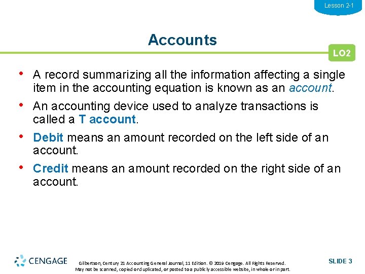LESSON Learning Objectives 2 1 Using T Accounts