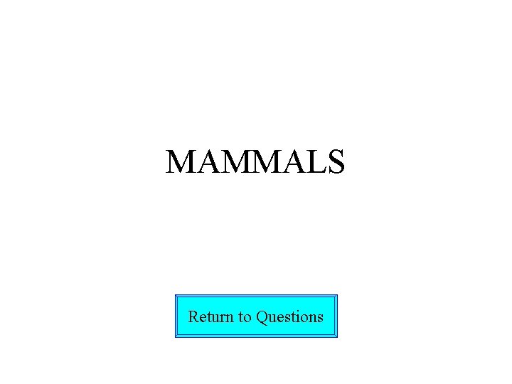 MAMMALS Return to Questions 