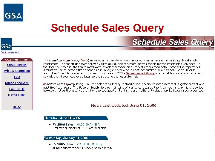 Schedule Sales Query 