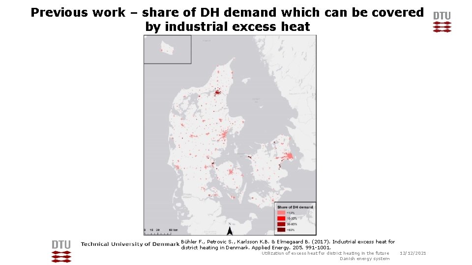 Previous work – share of DH demand which can be covered by industrial excess