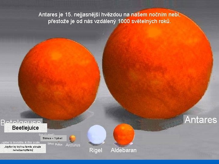 Antares je 15. nejjasnější hvězdou na našem nočním nebi, přestože je od nás vzdálený