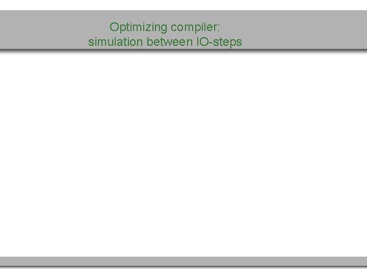 Optimizing compiler: simulation between IO-steps 