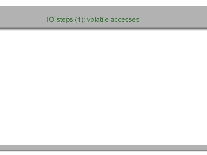 IO-steps (1): volatile accesses 