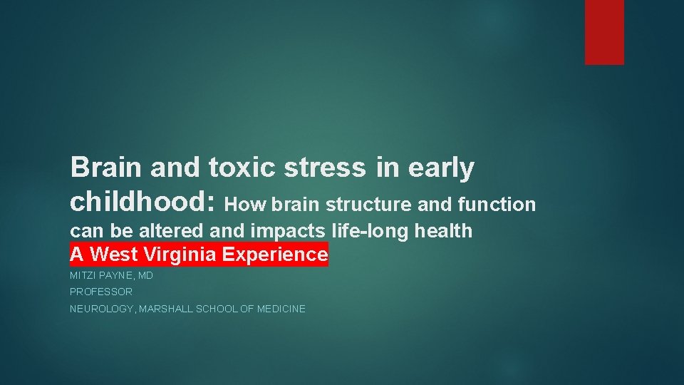 Brain and toxic stress in early childhood: How brain structure and function can be