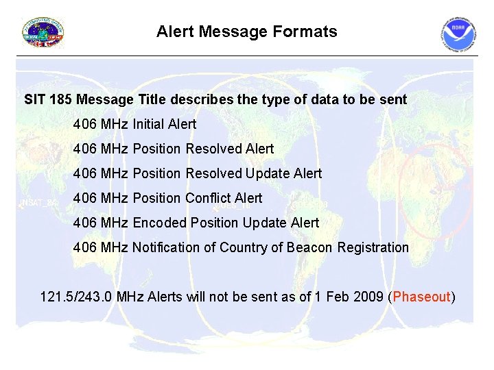 Alert Message Formats SIT 185 Message Title describes the type of data to be Alert Message Formats SIT 185 Message Title describes the type of data to be
