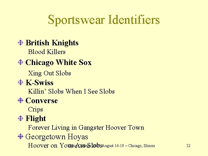 Sportswear Identifiers British Knights Blood Killers Chicago White Sox Xing Out Slobs K-Swiss Killin’