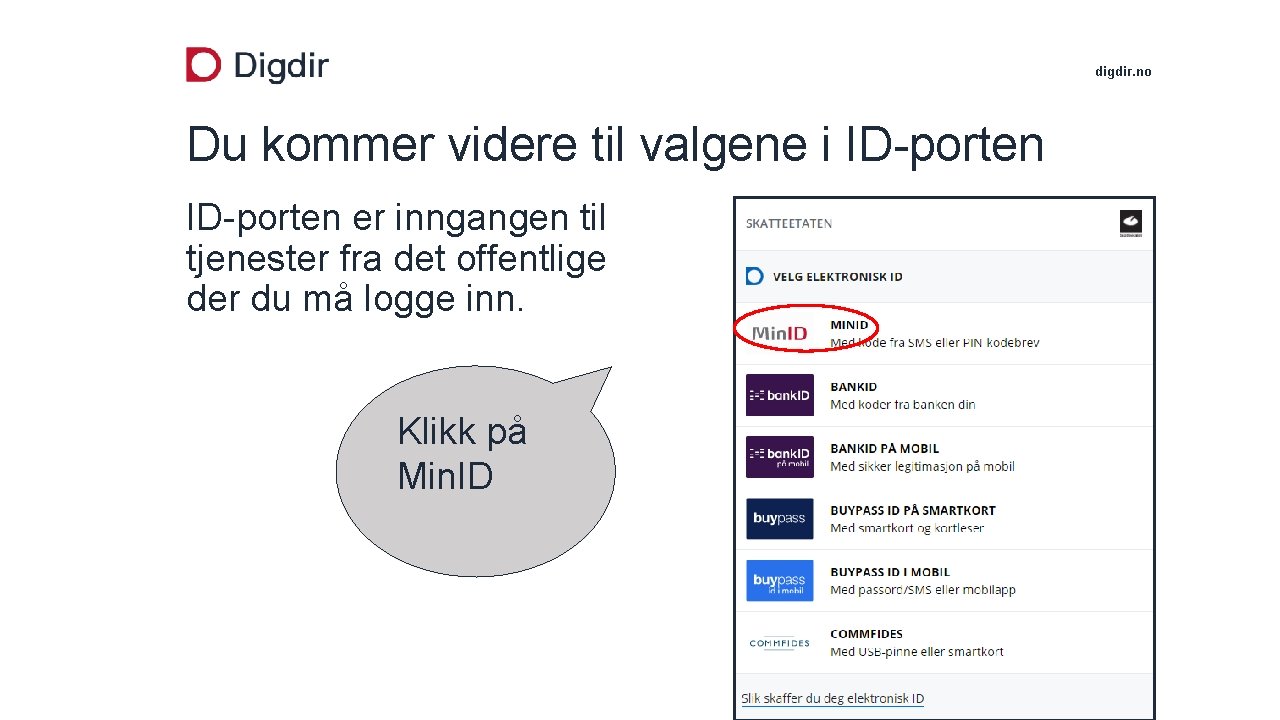 digdir. no Du kommer videre til valgene i ID-porten er inngangen til tjenester fra