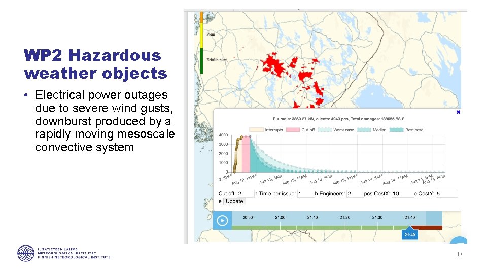 WP 2 Hazardous weather objects • Electrical power outages due to severe wind gusts,