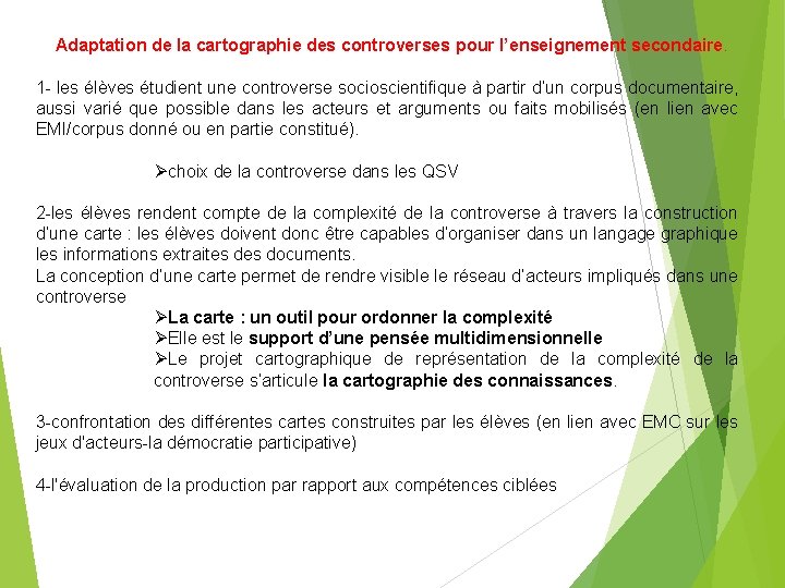 Adaptation de la cartographie des controverses pour l’enseignement secondaire. 1 - les élèves étudient