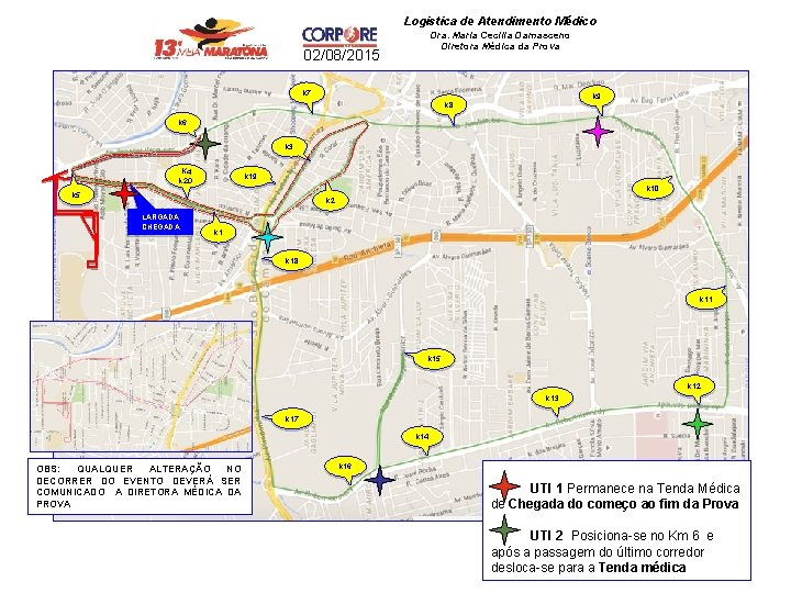Logistica de Atendimento Médico Dra. Maria Cecilia Damasceno Diretora Médica da Prova 02/08/2015 k