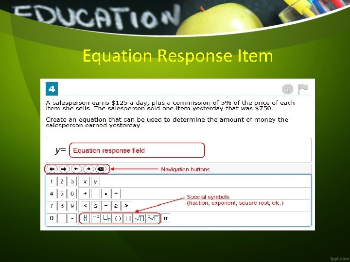 Equation Response Item 