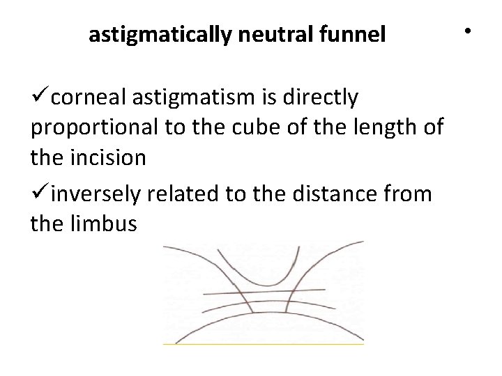 astigmatically neutral funnel ücorneal astigmatism is directly proportional to the cube of the length