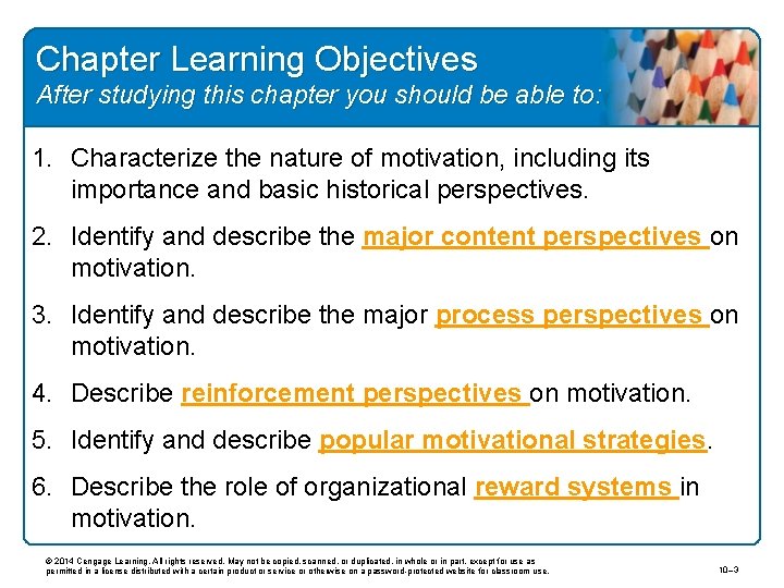 Chapter Learning Objectives After studying this chapter you should be able to: 1. Characterize