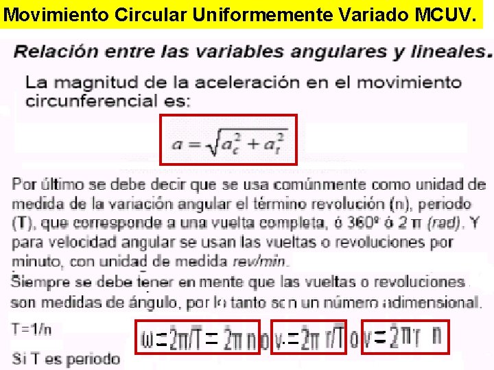 Movimiento Circular Uniformemente Variado MCUV. 