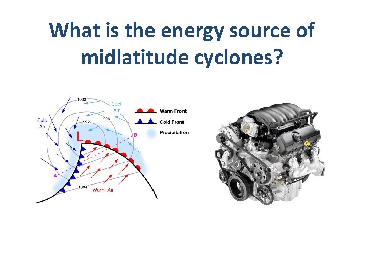 What is the energy source of midlatitude cyclones? 