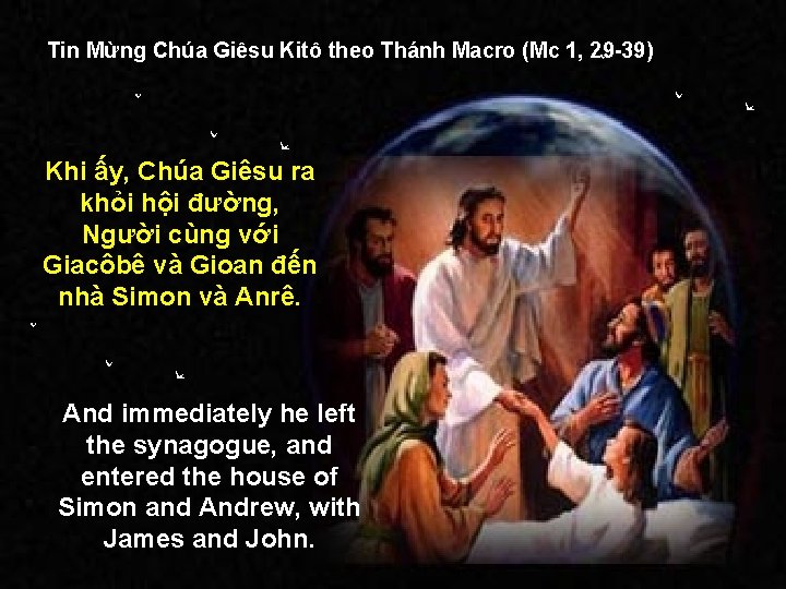 Tin Mừng Chúa Giêsu Kitô theo Thánh Macro (Mc 1, 29 -39) Khi ấy,