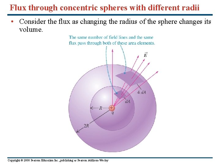 Flux through concentric spheres with different radii • Consider the flux as changing the