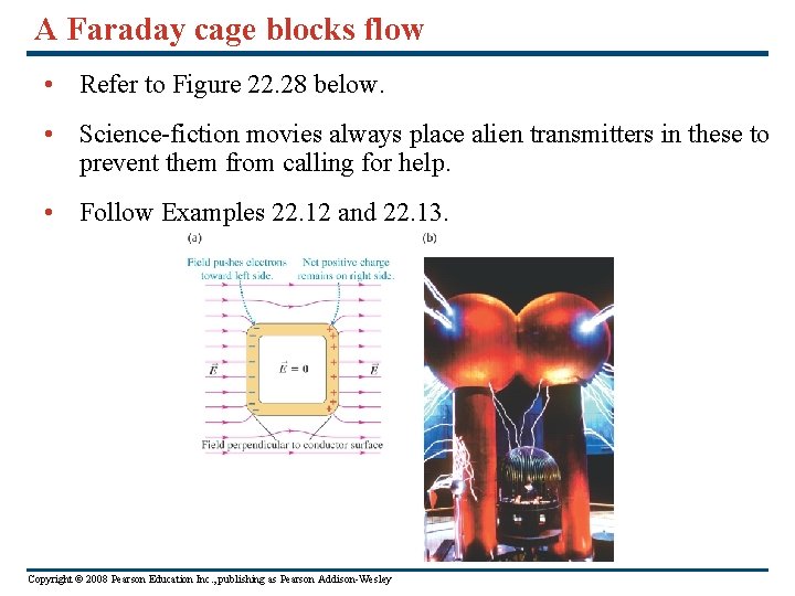 A Faraday cage blocks flow • Refer to Figure 22. 28 below. • Science-fiction