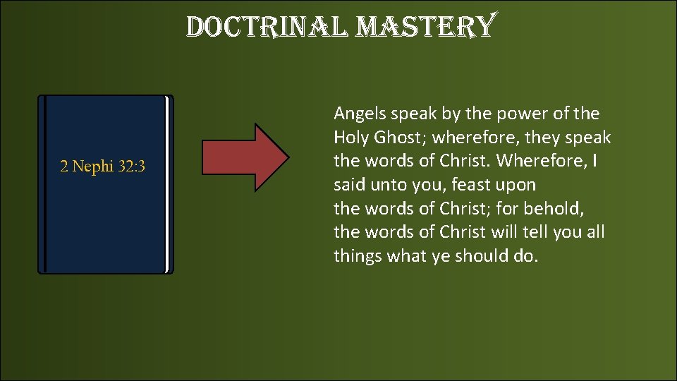 doctrinal Mastery 2 Nephi 32: 3 Angels speak by the power of the Holy
