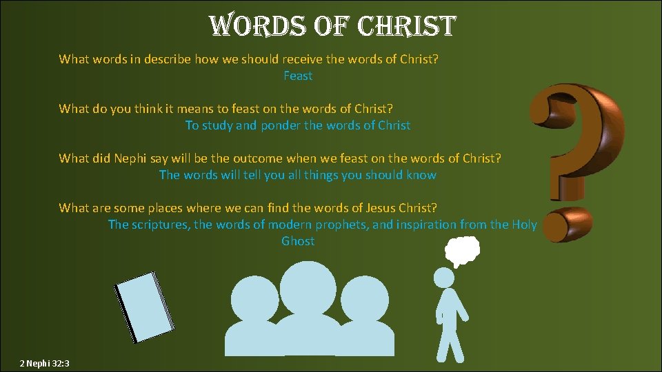 Words of christ What words in describe how we should receive the words of