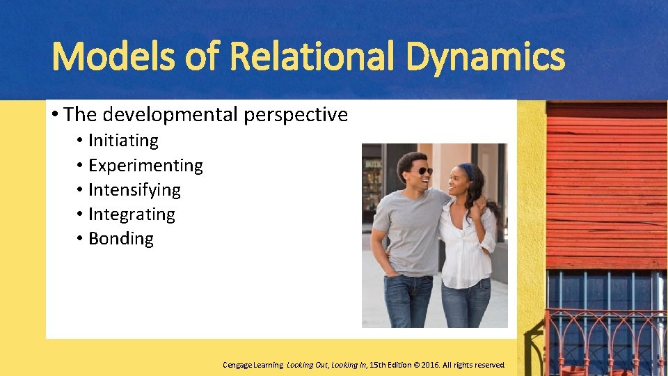 Models of Relational Dynamics • The developmental perspective • Initiating • Experimenting • Intensifying