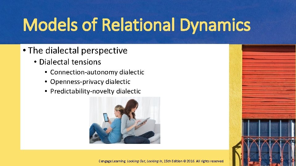 Models of Relational Dynamics • The dialectal perspective • Dialectal tensions • Connection-autonomy dialectic