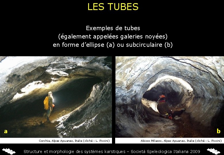 LES TUBES Exemples de tubes (également appelées galeries noyées) en forme d’ellipse (a) ou