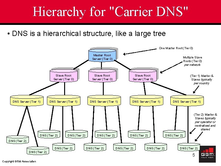 Hierarchy for "Carrier DNS" • DNS is a hierarchical structure, like a large tree