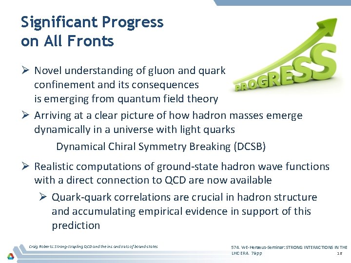 Significant Progress on All Fronts Ø Novel understanding of gluon and quark confinement and