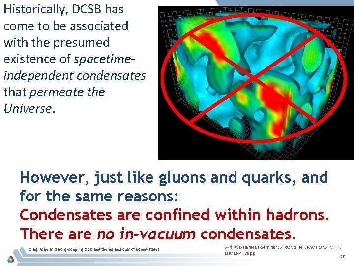 Historically, DCSB has come to be associated with the presumed existence of spacetimeindependent condensates