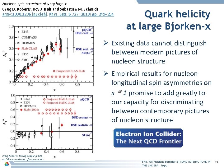 Nucleon spin structure at very high-x Craig D. Roberts, Roy J. Holt and Sebastian