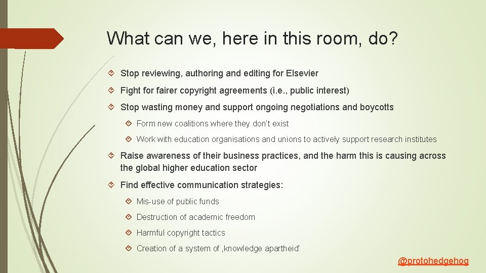 What can we, here in this room, do? Stop reviewing, authoring and editing for