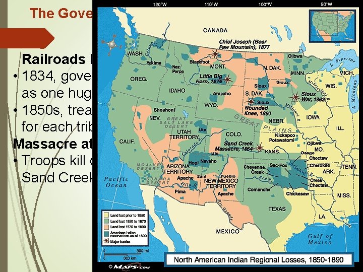 The Government Restricts Native Americans Railroads Influence Government Policy • 1834, government designates Great