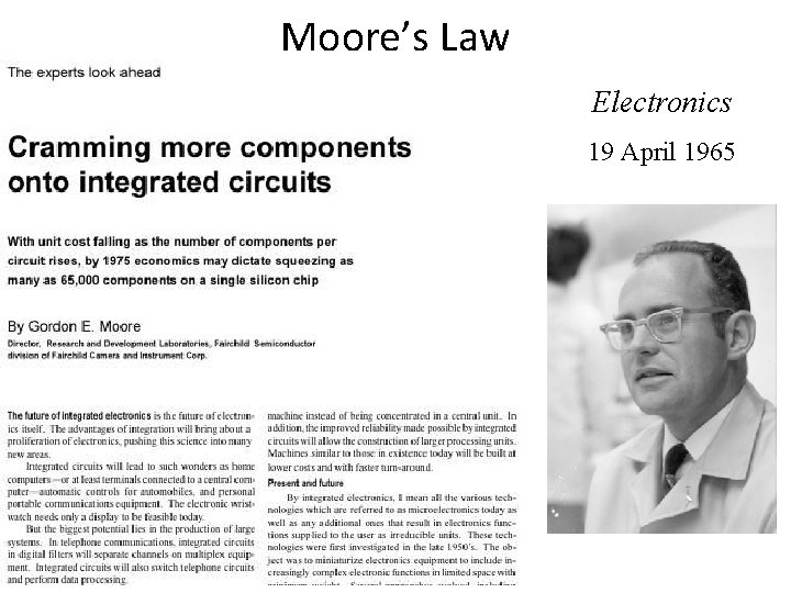 Moore’s Law Electronics 19 April 1965 
