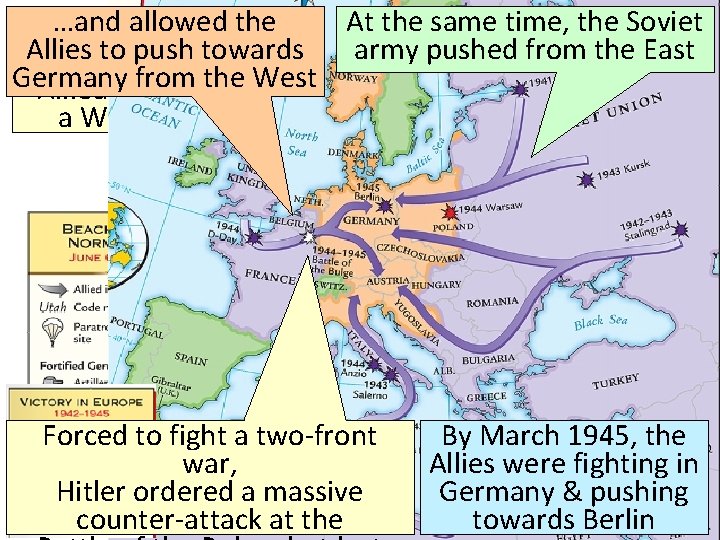 …and allowedinvasion the At the same time, the Soviet The Normandy Allies push towards