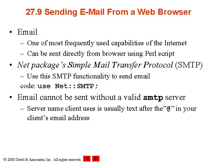 27. 9 Sending E-Mail From a Web Browser • Email – One of most