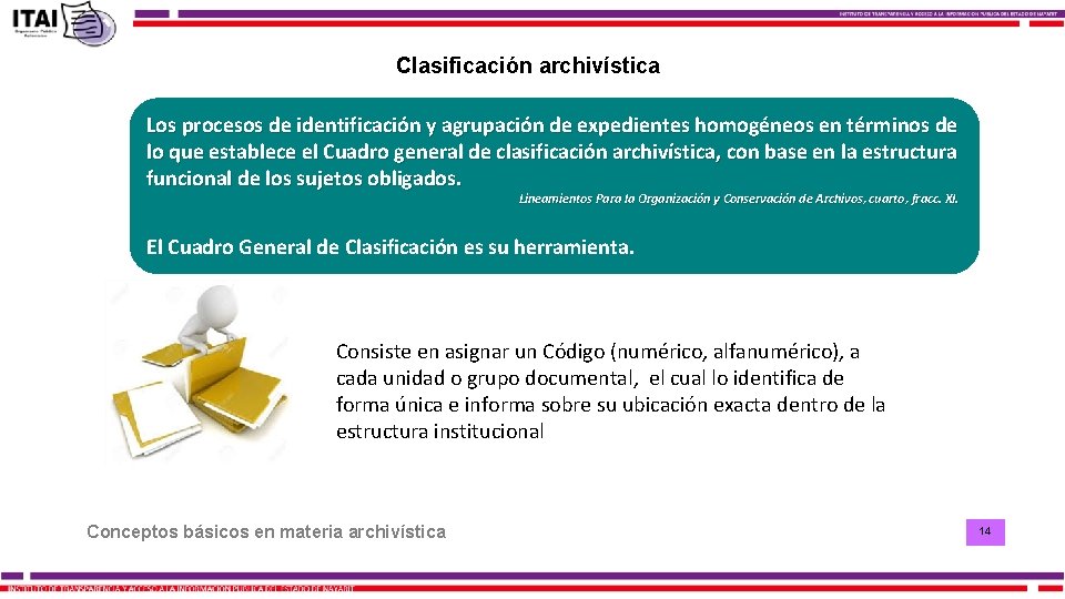 Clasificación archivística Los procesos de identificación y agrupación de expedientes homogéneos en términos de