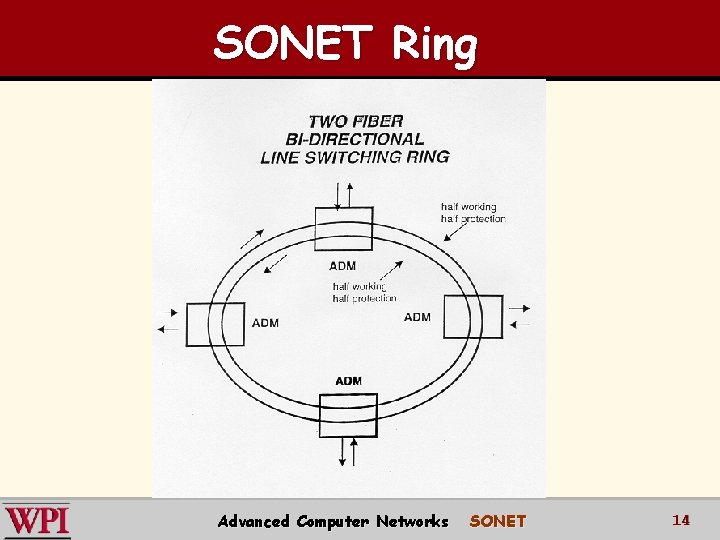 SONET Ring Advanced Computer Networks SONET 14 