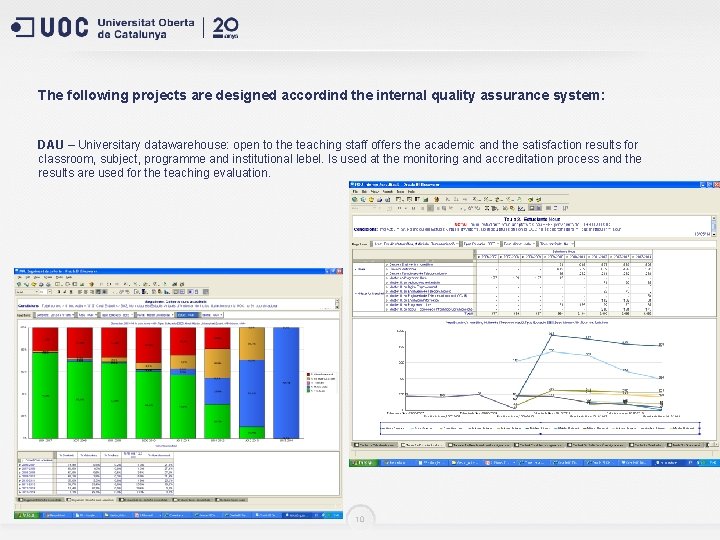 The following projects are designed accordind the internal quality assurance system: DAU – Universitary