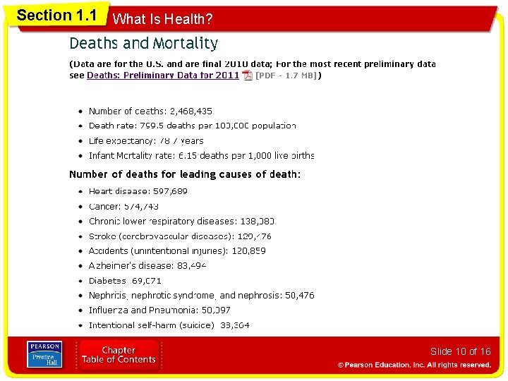 Section 1. 1 What Is Health? Slide 10 of 16 