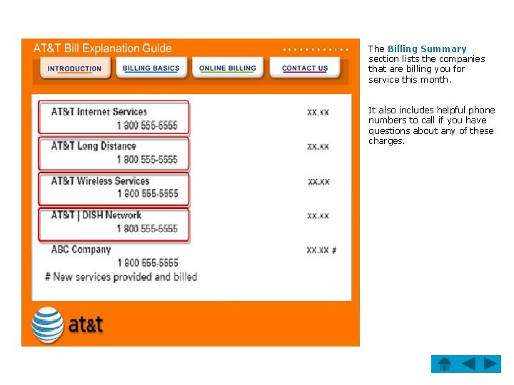 Welcome to the ATT Bill Explanation Guide As