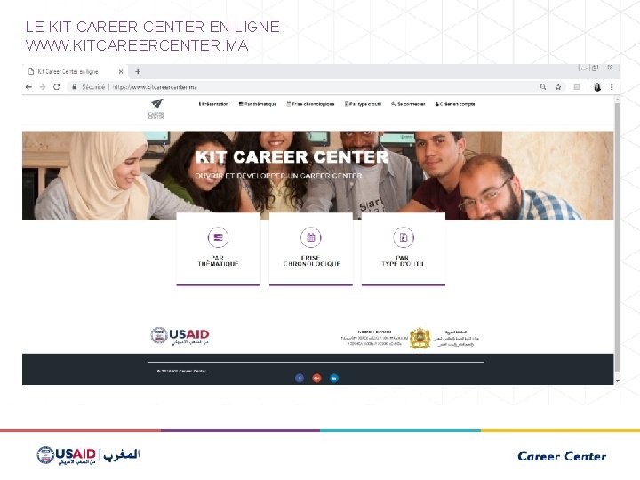 LE KIT CAREER CENTER EN LIGNE WWW. KITCAREERCENTER. MA 